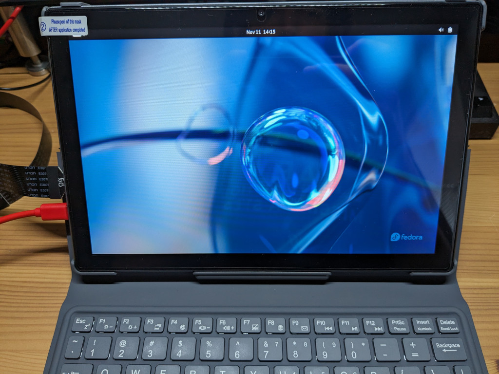Gnome desktop on the PineTab2 tablet